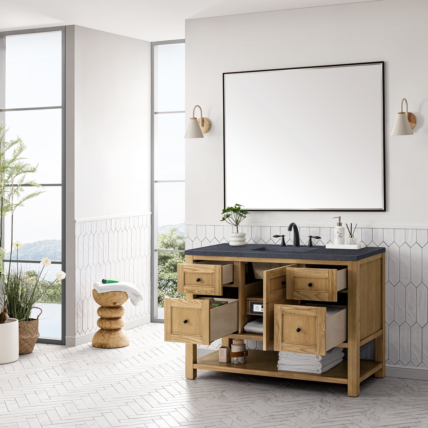 James Martin Breckenridge 48" Single Vanity, Light Natural Oak - Luxe Bathroom Vanities