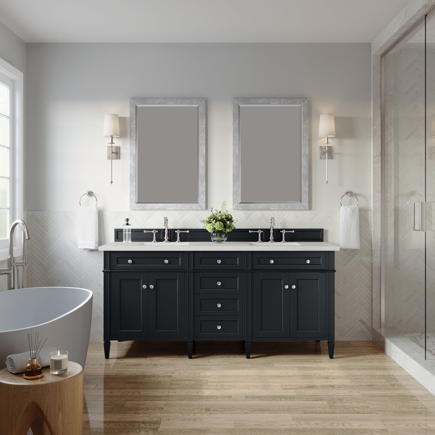 James Martin Brittany 72" Double Vanity with 3 CM Countertop