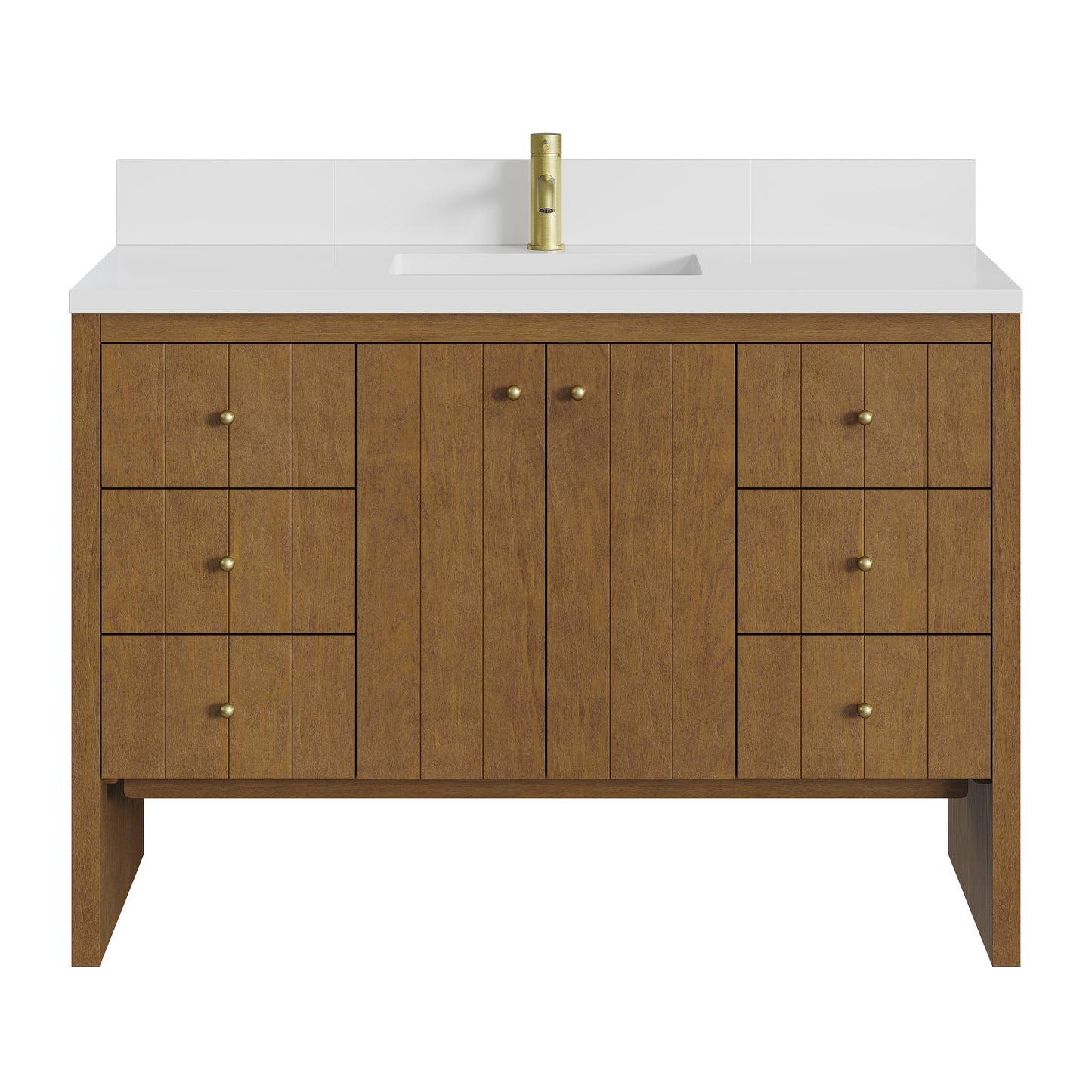James Martin Hudson 48" Single Vanity with Single Hole 3 CM White Zeus Silestone Top and Matching Backsplash