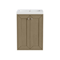 James Martin Chianti Single Floating Vanity with White Glossy Composite Stone Top