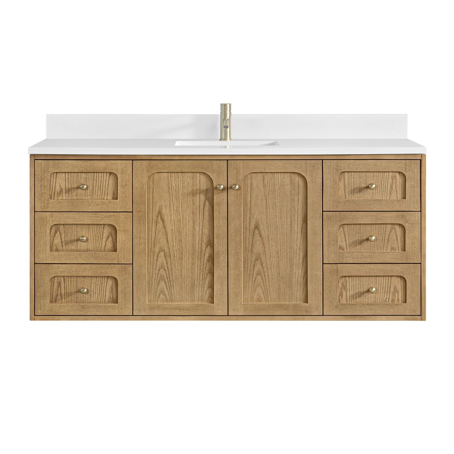 James Martin Laurent 60" Single Vanity with Single Hole 3 CM White Zeus Silestone Top & Matching Backsplash