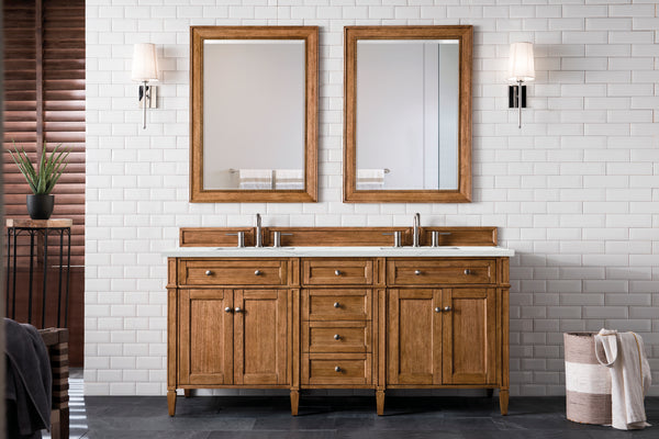 James Martin Brittany 72" Double Vanity with 3 CM Countertop & FreePower Wireless Charger
