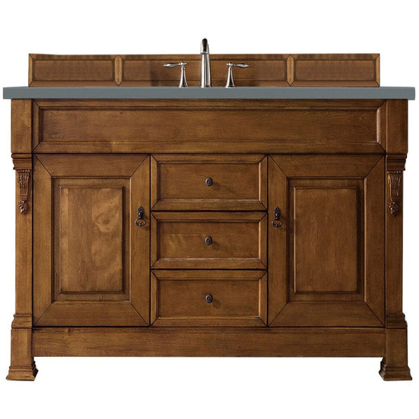 James Martin Brookfield 60" Single Vanity Vanities James Martin Country Oak w/ 3 CM Cala Blue Quartz Top 