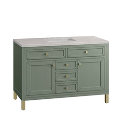 James Martin Chicago 48" Single Vanity, Smokey Celadon - Luxe Bathroom Vanities