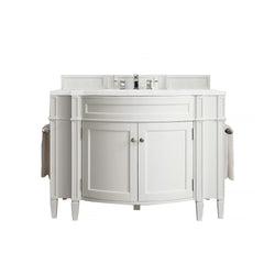 James Martin Brittany 46" Single Vanity, Bright White with 3CM Top - Luxe Bathroom Vanities