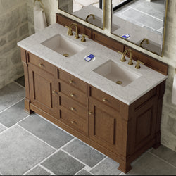 James Martin Brookfield 60" Double Vanity with 3 CM Countertop & FreePower Wireless Charger