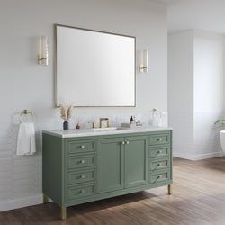 James Martin Chicago 60" Single Vanity with 3 CM Countertop & FreePower Wireless Charger