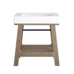James Martin Auburn 31.5" Sink Console in Weathered Timber - Luxe Bathroom Vanities