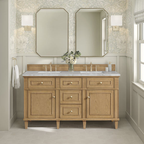 James Martin Lorelai 60" Double Vanity with 3 CM Countertop & FreePower Wireless Charger