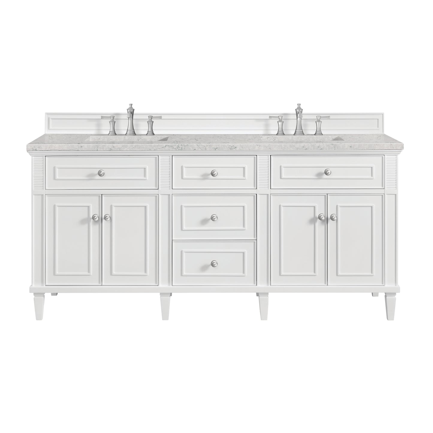 James Martin Lorelai 72" Double Vanity with 3 CM Countertop & FreePower Wireless Charger