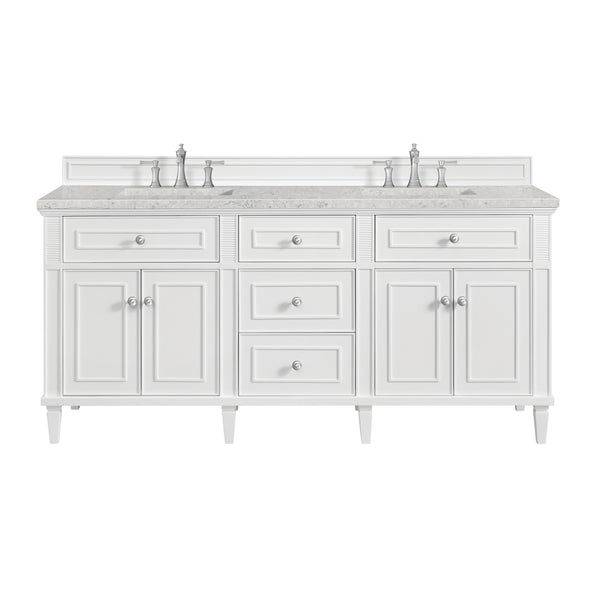 James Martin Lorelai 72" Double Vanity with 3 CM Countertop & FreePower Wireless Charger