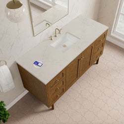 James Martin Laurent 60" Single Vanity with 3 CM Countertop & FreePower Wireless Charger