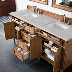 James Martin Brittany 72" Double Vanity with 3 CM Countertop & FreePower Wireless Charger