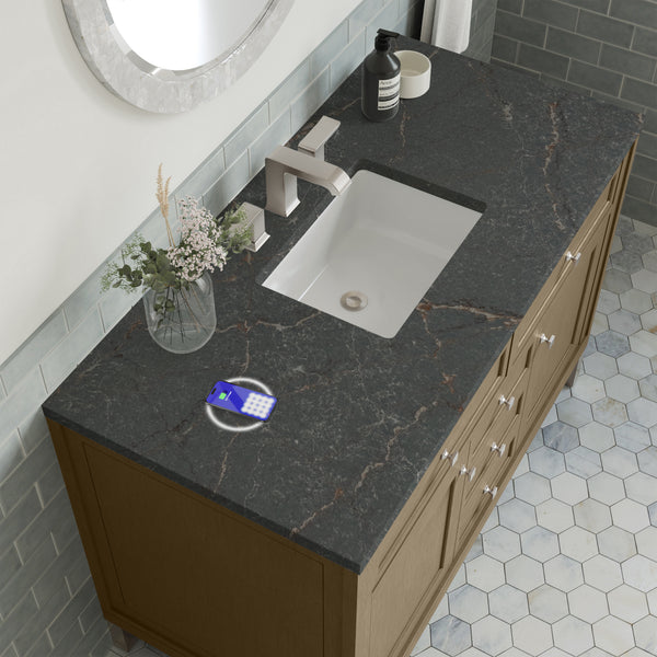 James Martin Chicago 48" Single Vanity with 3 CM Countertop & FreePower Wireless Charger
