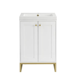 James Martin Chianti Single Vanity with White Glossy Composite Stone Top