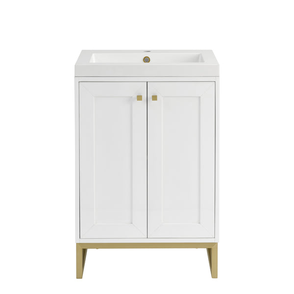 James Martin Chianti Single Vanity with White Glossy Composite Stone Top