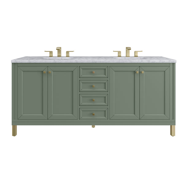 James Martin Chicago 72" Double Vanity with 3 CM Countertop