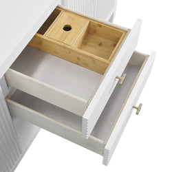 James Martin Myrrin 72" Double Vanity with Single Hole 3 CM White Zeus Silestone Top & Backsplash