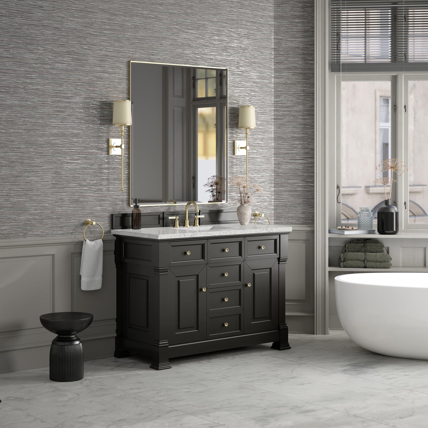 James Martin Brookfield 48" Single Vanity with 3 CM Countertop & FreePower Wireless Charger