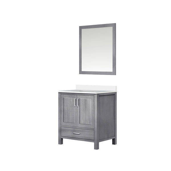 Lexora Collection Jacques 30 inch Bath Vanity, Top, and 28 inch Mirror - Luxe Bathroom Vanities