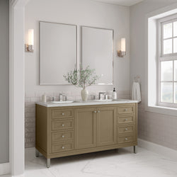 James Martin Chicago 60" Double Vanity with 3 CM Countertop & FreePower Wireless Charger