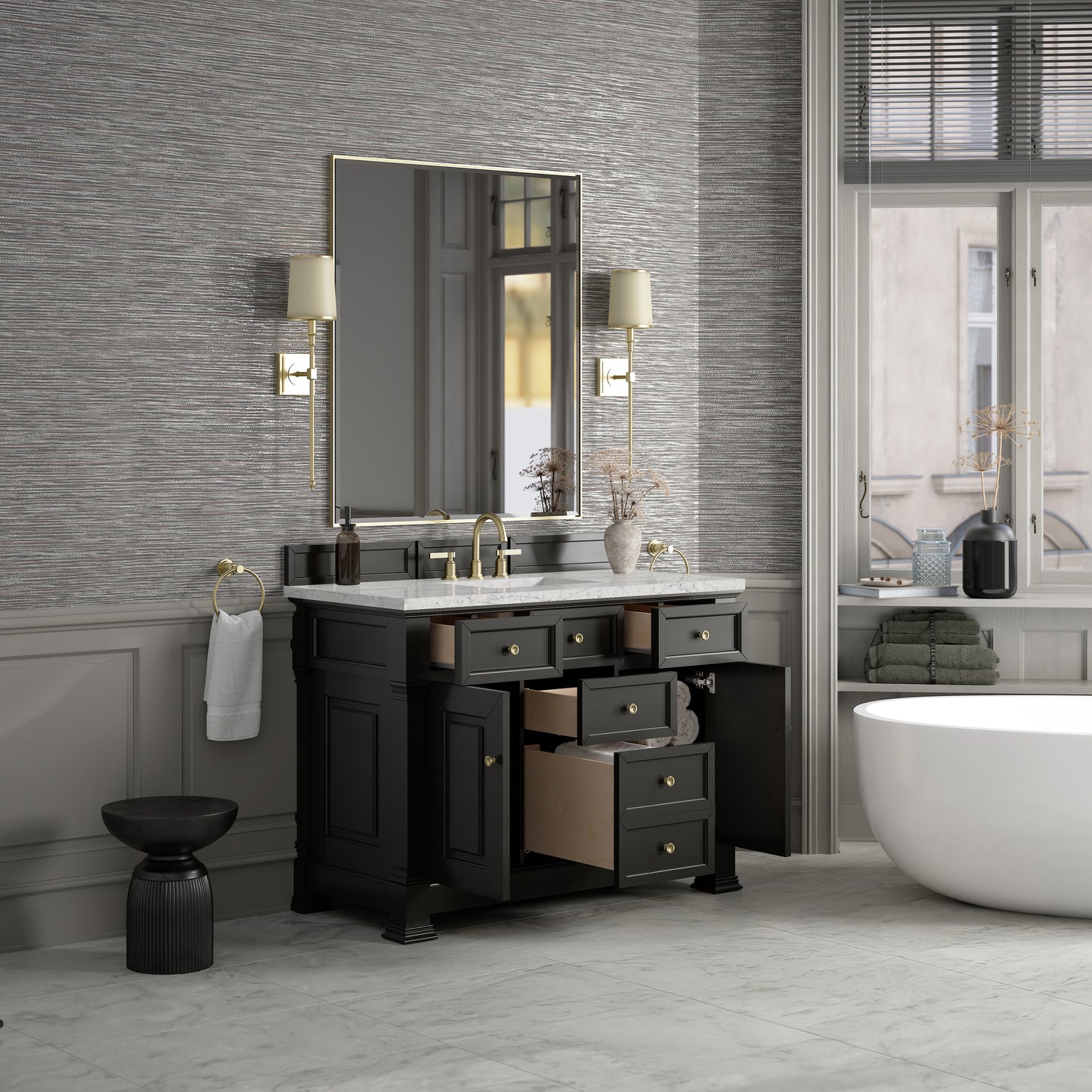 James Martin Brookfield 48" Single Vanity with 3 CM Countertop & FreePower Wireless Charger