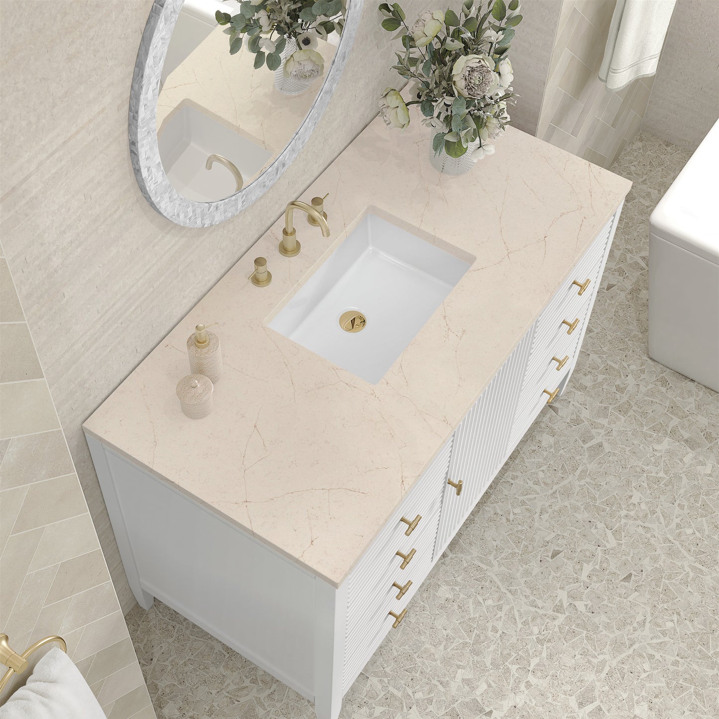 James Martin 48" Myrrin Vanity, W/ 3CM Top