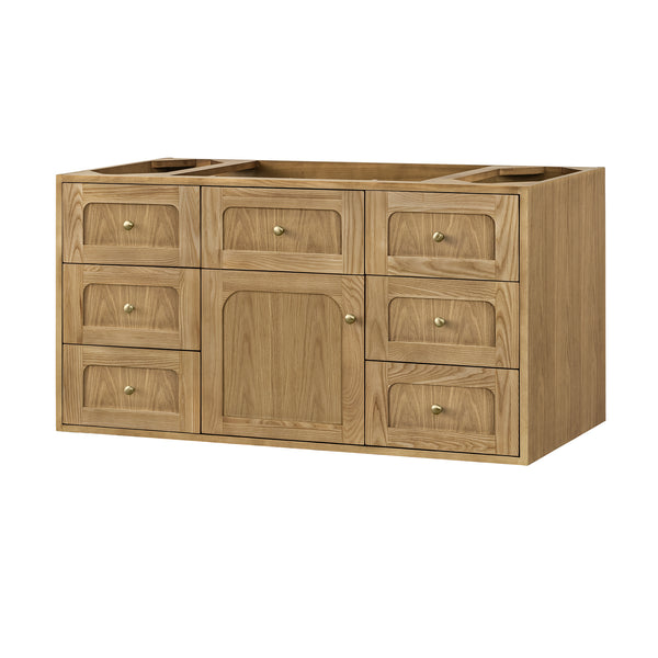 James Martin Laurent 48" Single Vanity, Light Natural Oak, Cabinet Only - Luxe Bathroom Vanities