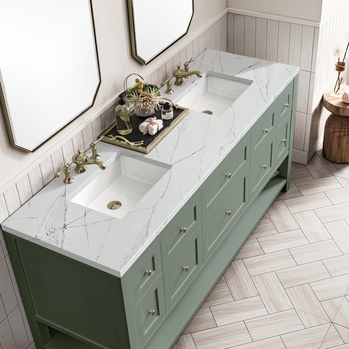James Martin Breckenridge 72" Double Vanity w/ 3 CM Countertop