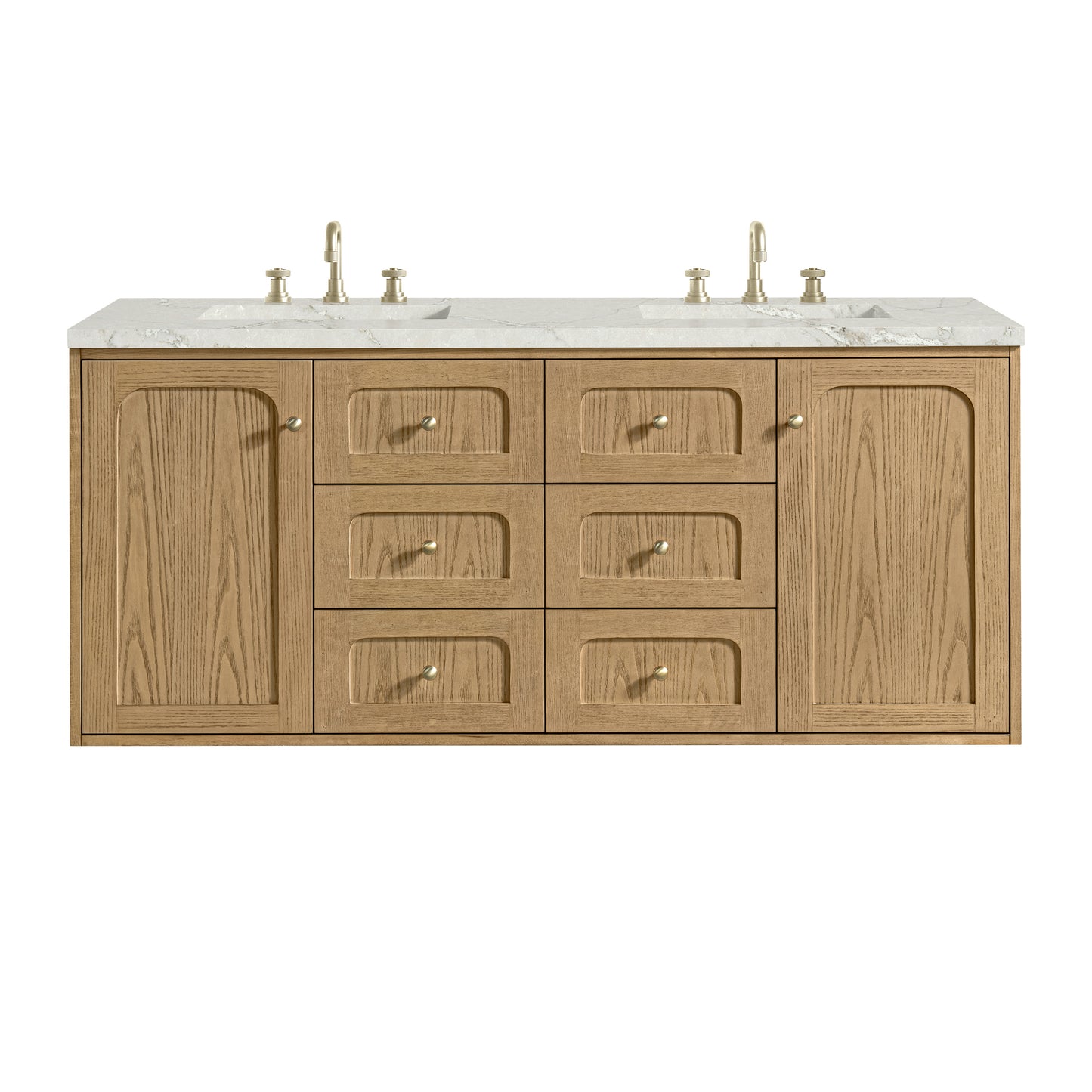 James Martin Laurent 60" Double Vanity with 3 CM Countertop & FreePower Wireless Charger