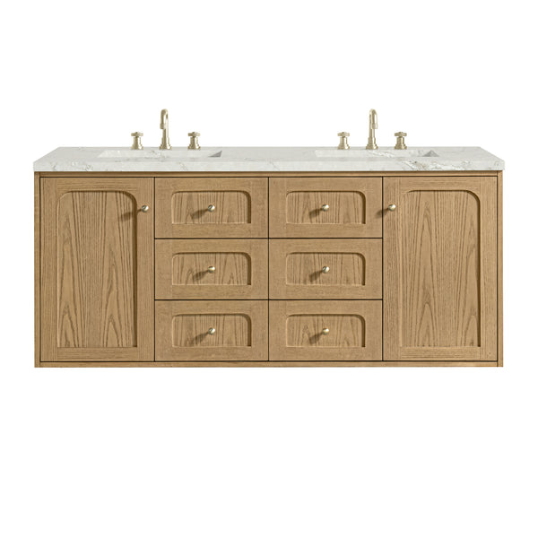 James Martin Laurent 60" Double Vanity with 3 CM Countertop & FreePower Wireless Charger