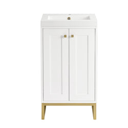 James Martin Chianti Single Vanity with White Glossy Composite Stone Top