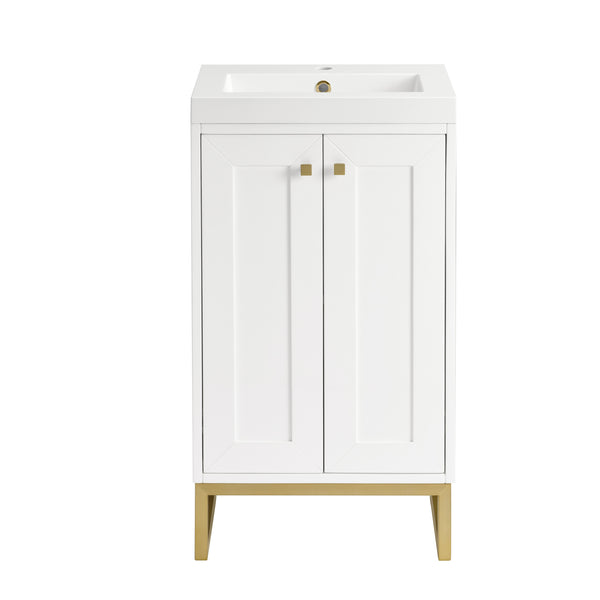 James Martin Chianti Single Vanity with White Glossy Composite Stone Top