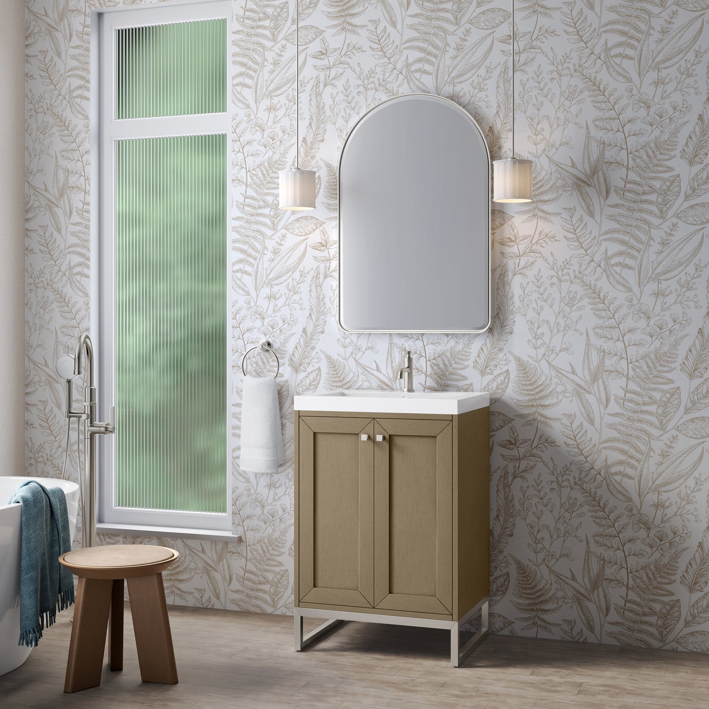 James Martin Chianti Single Vanity with White Glossy Composite Stone Top