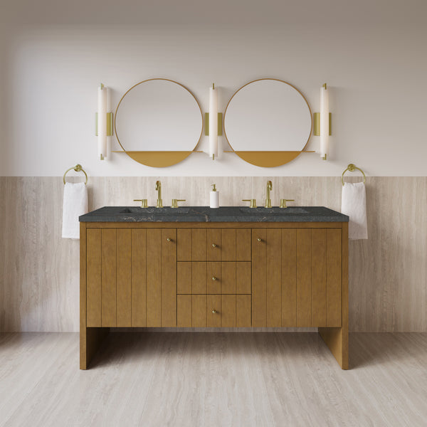 James Martin Hudson 60" Double Vanity with 3 CM Countertop & FreePower Wireless Charger