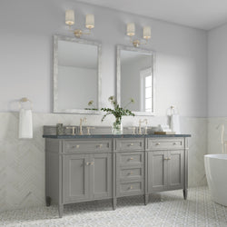 James Martin Brittany 72" Double Vanity with 3 CM Countertop & FreePower Wireless Charger