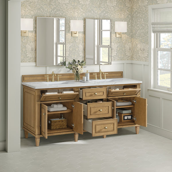 James Martin Lorelai 72" Double Vanity with 3 CM Countertop & FreePower Wireless Charger