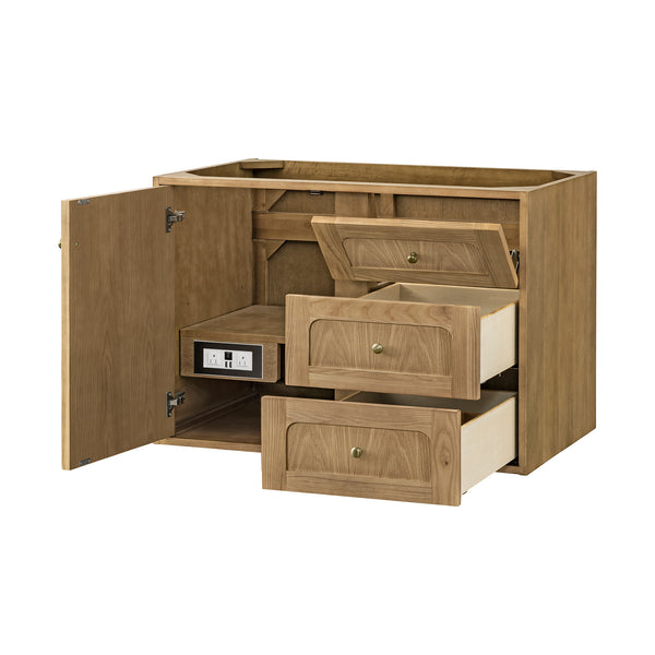 James Martin Laurent 36" Single Vanity, Light Natural Oak, Cabinet Only - Luxe Bathroom Vanities