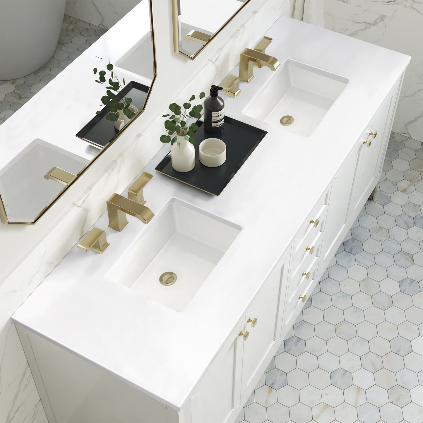 James Martin Chicago 72" Double Vanity with 3 CM Countertop