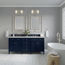 James Martin Brittany 72" Double Vanity with 3 CM Countertop & FreePower Wireless Charger