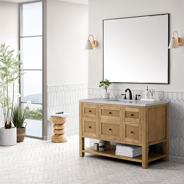 James Martin Breckenridge 48" Single Vanity, Light Natural Oak - Luxe Bathroom Vanities