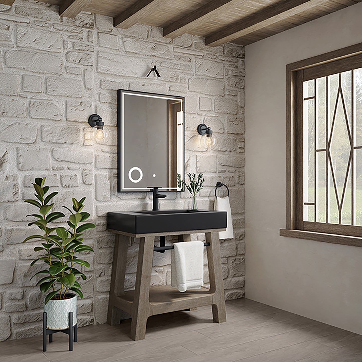 James Martin Auburn 31.5" Sink Console in Weathered Timber - Luxe Bathroom Vanities