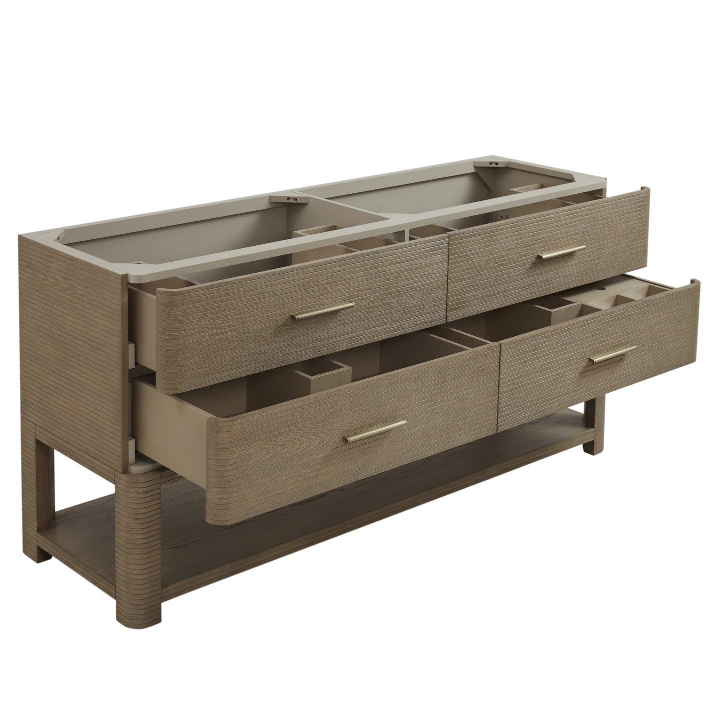 James Martin Lucian 72" Double Vanity, Pebble Oak - Luxe Bathroom Vanities
