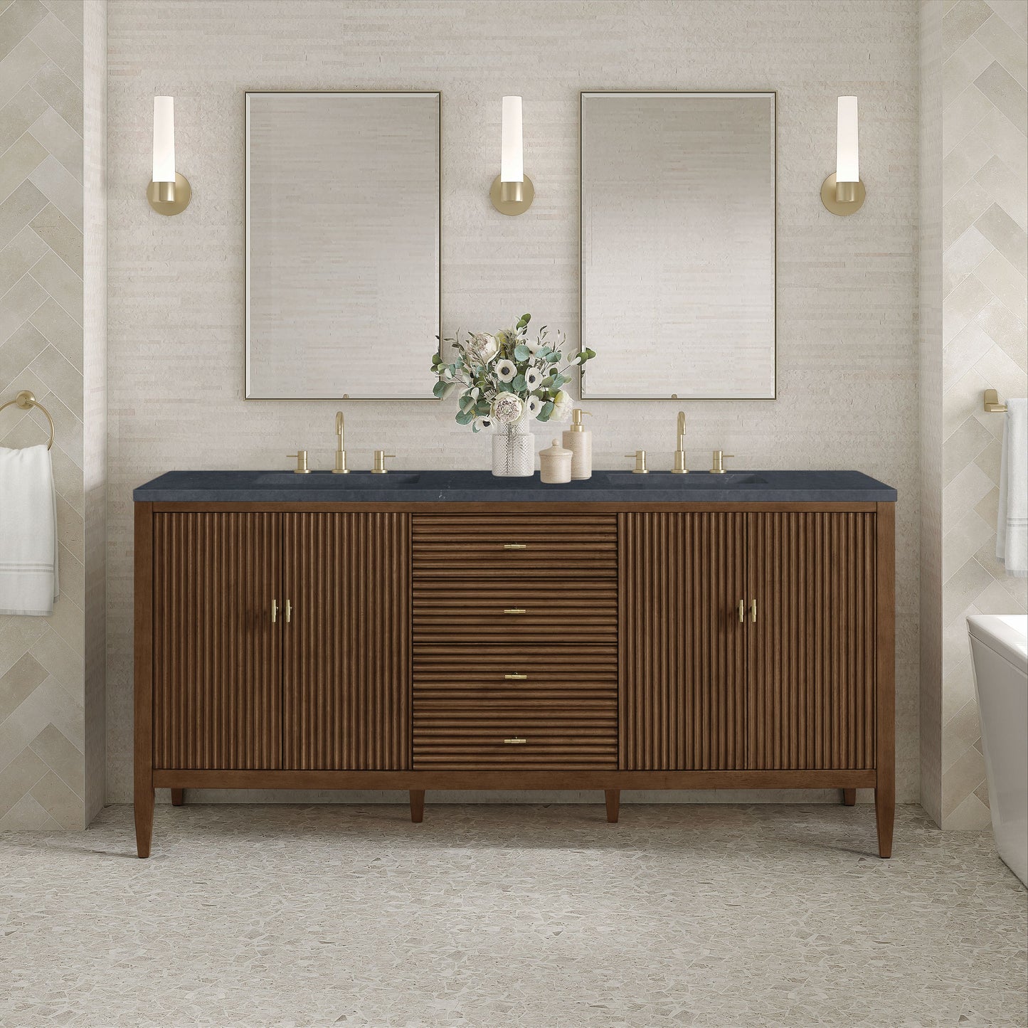 James Martin Myrrin 72" Double Vanity with 3 CM Countertop
