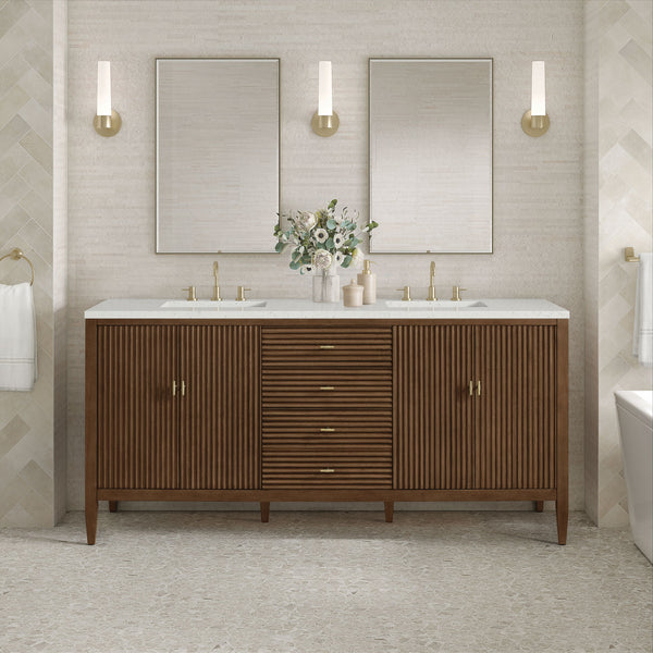 James Martin Myrrin 72" Double Vanity with 3 CM Countertop