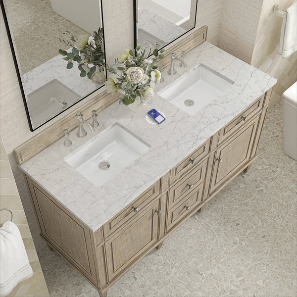 James Martin Lorelai 60" Double Vanity with 3 CM Countertop & FreePower Wireless Charger