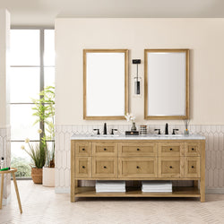 James Martin Breckenridge 72" Double Vanity, Light Natural Oak - Luxe Bathroom Vanities