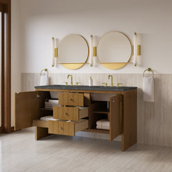James Martin Hudson 60" Double Vanity with 3 CM Countertop & FreePower Wireless Charger