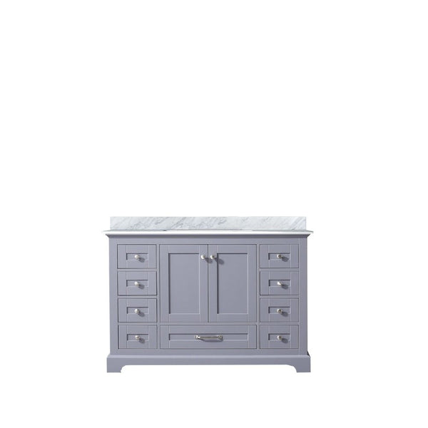 Lexora Collection Dukes 48 inch Single Bath Vanity and Carrara Marble Top - Luxe Bathroom Vanities