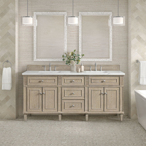 James Martin Lorelai 72" Double Vanity with 3 CM Countertop & FreePower Wireless Charger